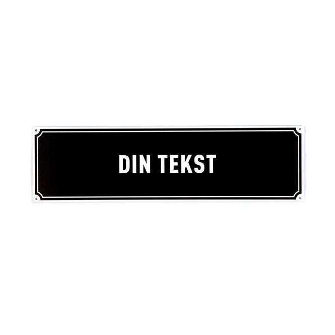 Hovedbilde Gateskilt svart bunn 14x50 cm