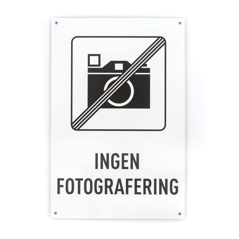 Fotografering forbudt 20x30 cm.