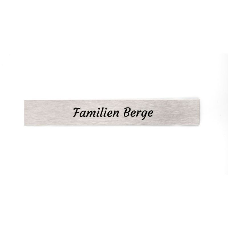 Postkasseskilt -stål for luke      2,5x17 cm