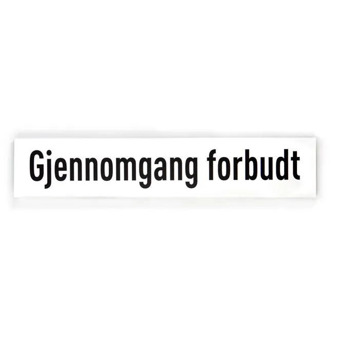 Hovedbilde Gjennomgang forbudt -for stolpe 10x50 cm