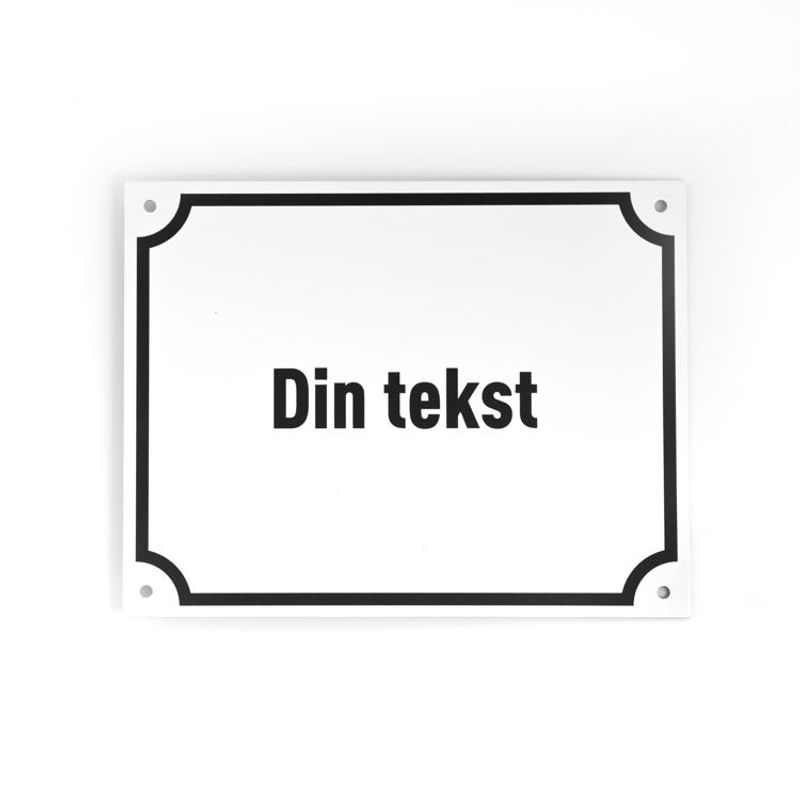 Husnummer 14x18 cm - Hvit plate
