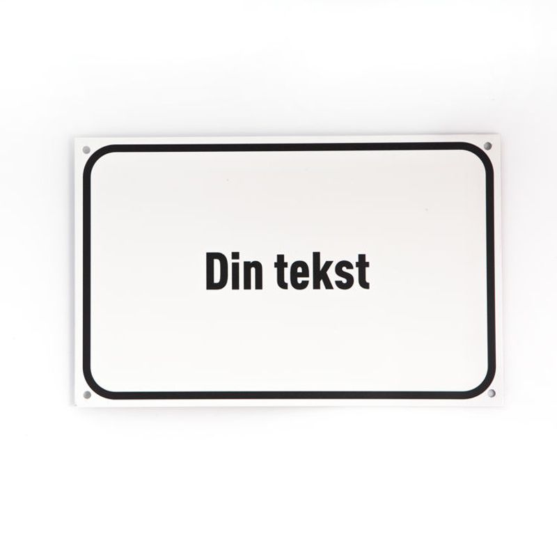 Husnummer 14x22 cm - Hvit plate