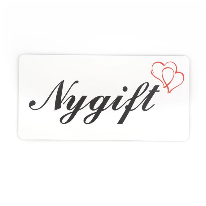 Hovedbilde Nygiftskilt hvit plate 15x30 cm