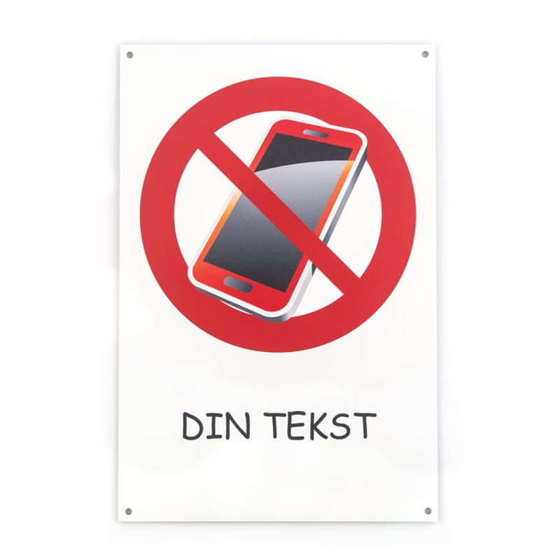 Mobilfri -din tekst 20x30 cm