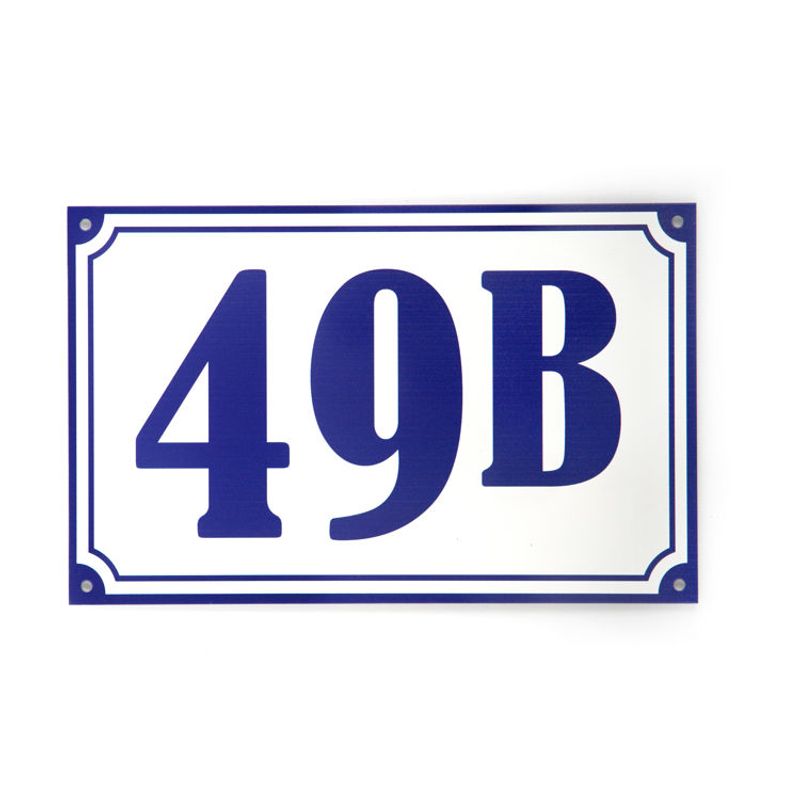 Husnummer blå  14x22 cm.