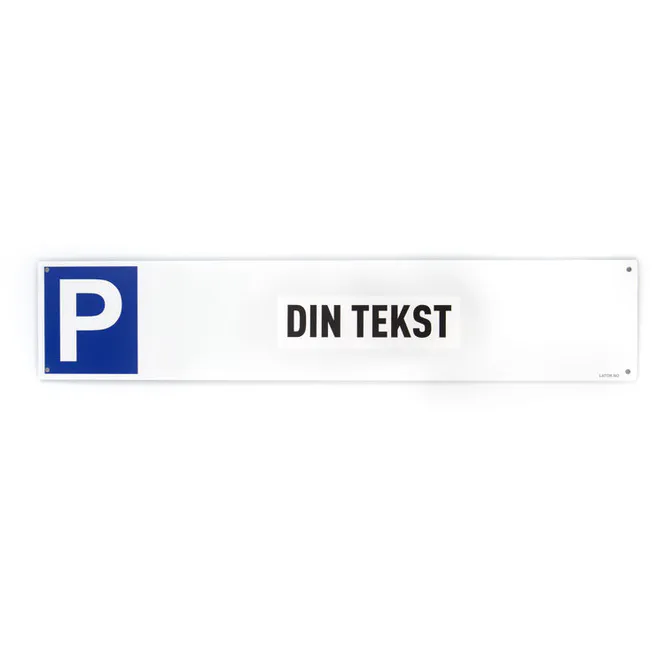 Hovedbilde Parkeringsskilt din egen tekst -til vegg 10x50 cm