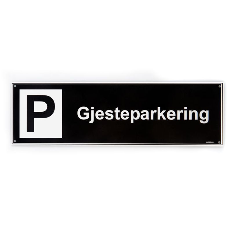Privatrettslig skilt -Gjesteparkering 12x40 cm